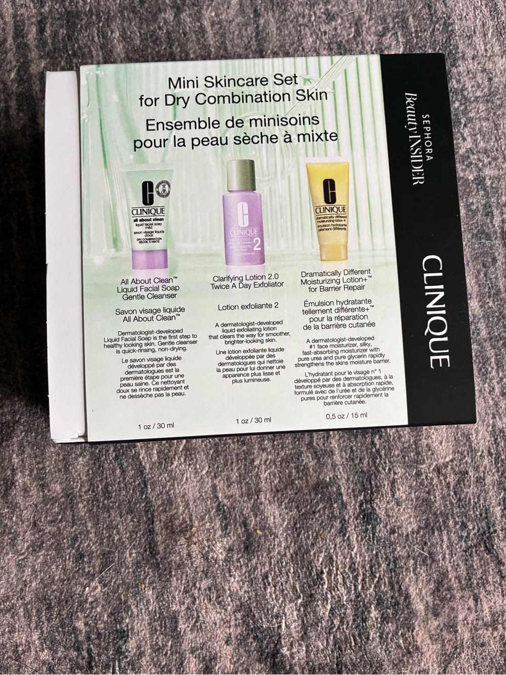 Clinique Mini Skincare Set - Purple & Yellow with White Tube